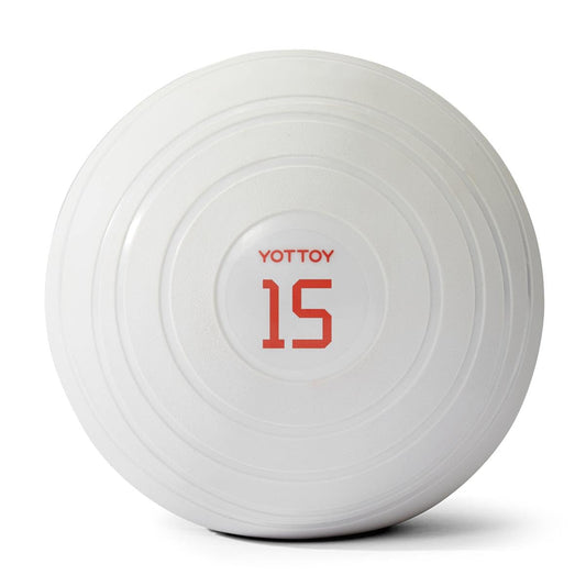 YOTTOY Medicine Ball for Exercise-slam Ball for 6&10&15 lb,Non Slip Grip,Durable Construction,Sand Filling Training,Workout,Gym for Man&Woman (Ivory White, 15lb)