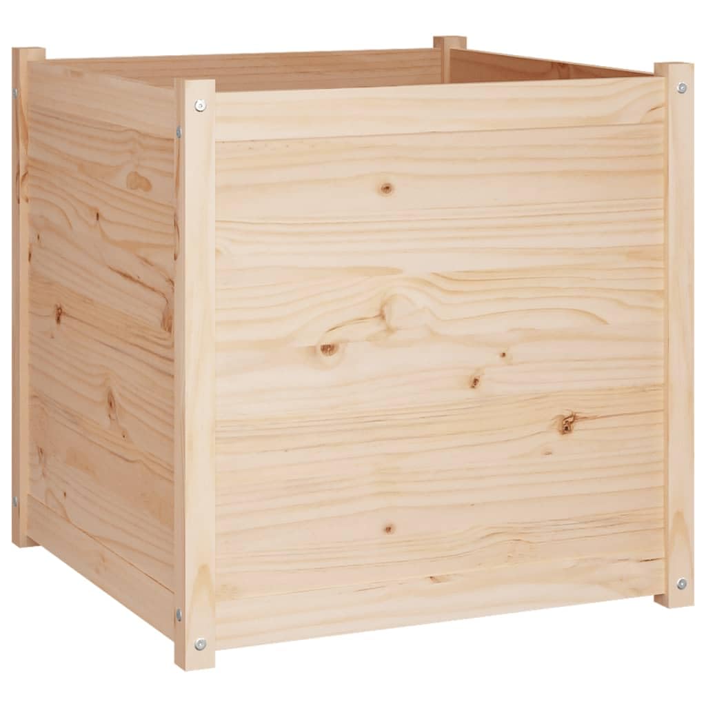 Molumvel Square Garden Planter Box 27.6 in Solid Pinewood Outdoor Large Flower Pot for Backyard Patio Balcony Decorative Herb Vegetable Raised Bed