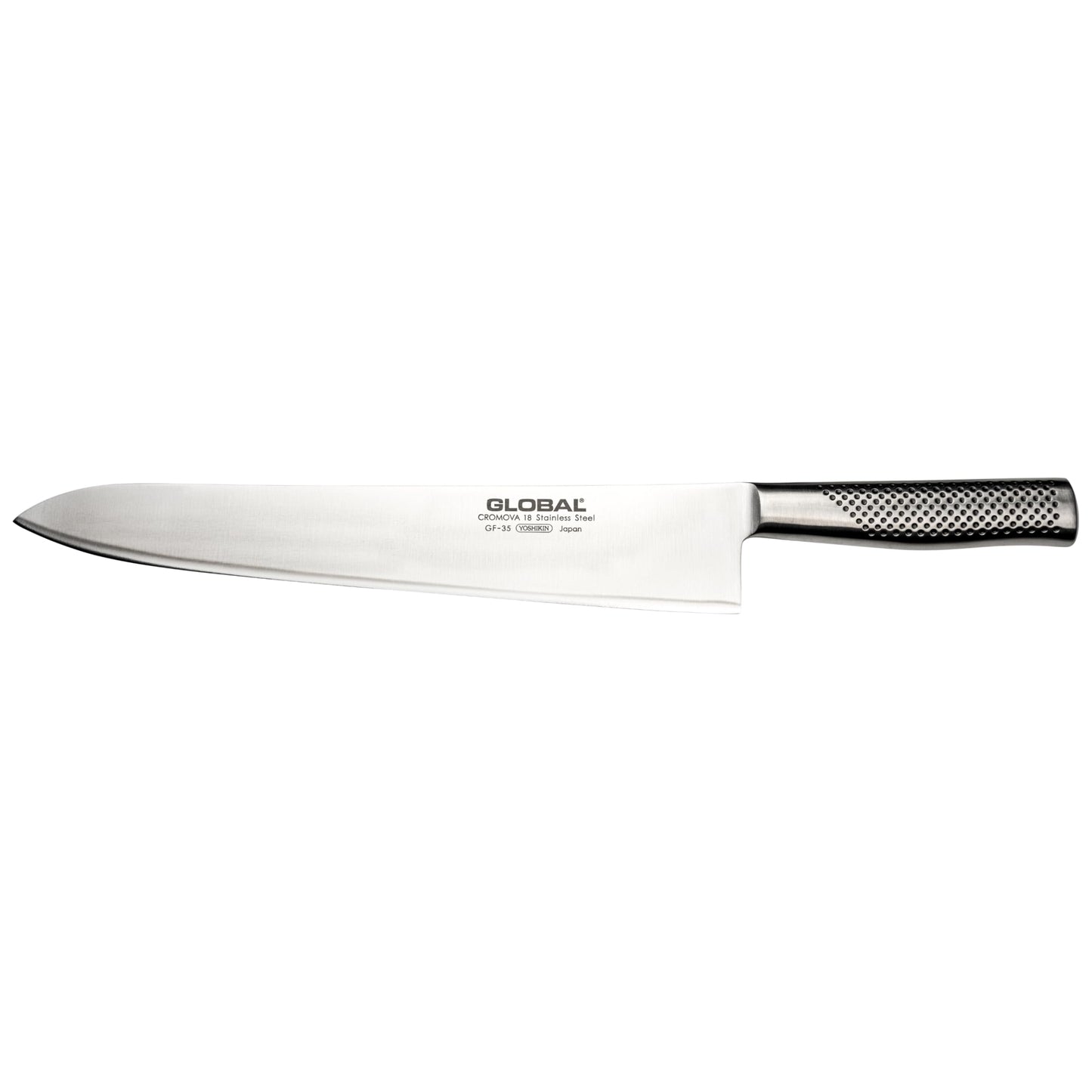 Global 12 inch Forged Heavyweight Chef's Knife - Japanese Stainless Steel, Razor-Sharp Edge, Made in Japan, GF-35