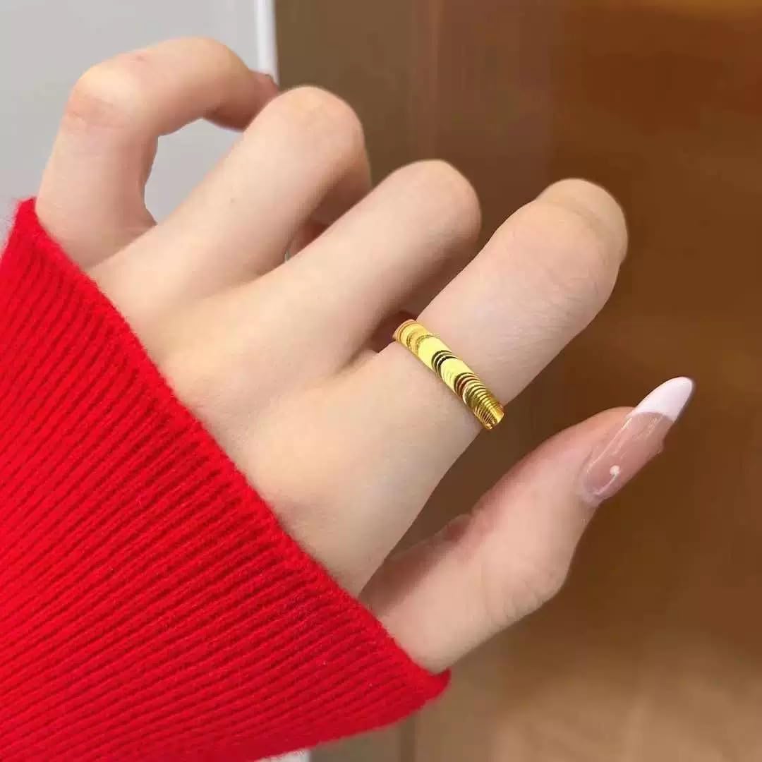 DIOWUS Lymphatic Magtherapy Cats Eye Ring For Men Women, Lymph Detox Drainage Titanium Ion Therapy Rings Finger Jewelry Gift (Gold 9)