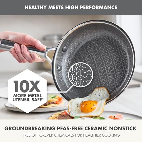 GreenPan Hybrid 13 Piece Nonstick Stainless Steel Cookware Set, APEX Tri-Ply Thermobond PFAS-Free Ceramic Pots & Pans, Induction & All Cooktop Compatible, Oven Temp to 850°F, Dishwasher Safe, Silver