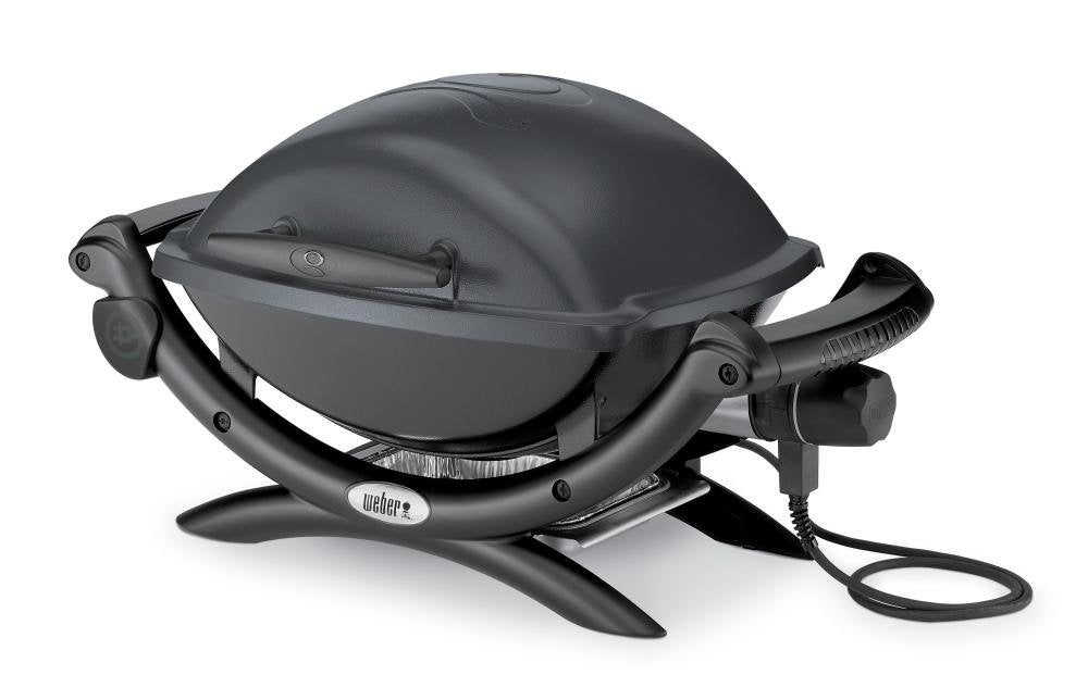 Weber Q1400 Electric Grill, Gray – Portable 1560‑Watt Outdoor Electric BBQ with Porcelain‑Enameled Cast‑Iron Grates – Compact Balcony & Patio Grill with Infinite Control Settings