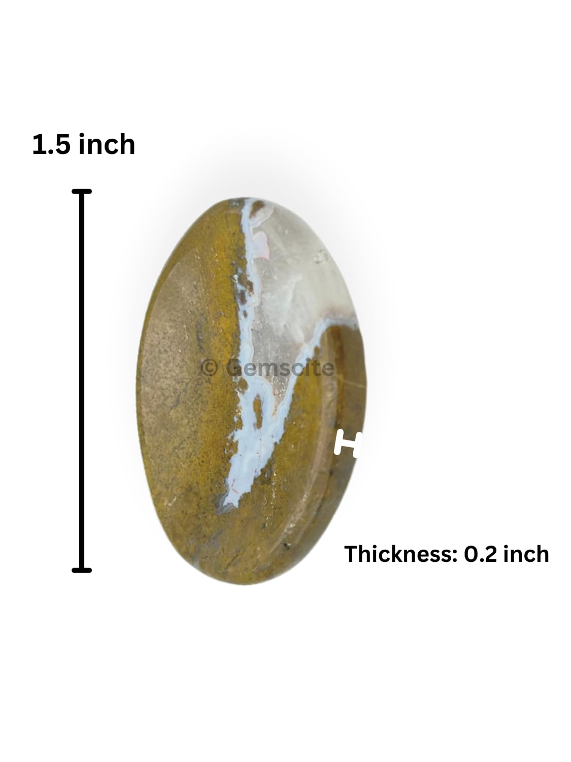 GEMSCITE Yellow Chalcedony Thumb Worry Stones Metaphysical Gemstone Crystal Healing Reiki Men Women Gift FENG Shui Positive Energy Love Wellness Palm Stones Wicca Powerful