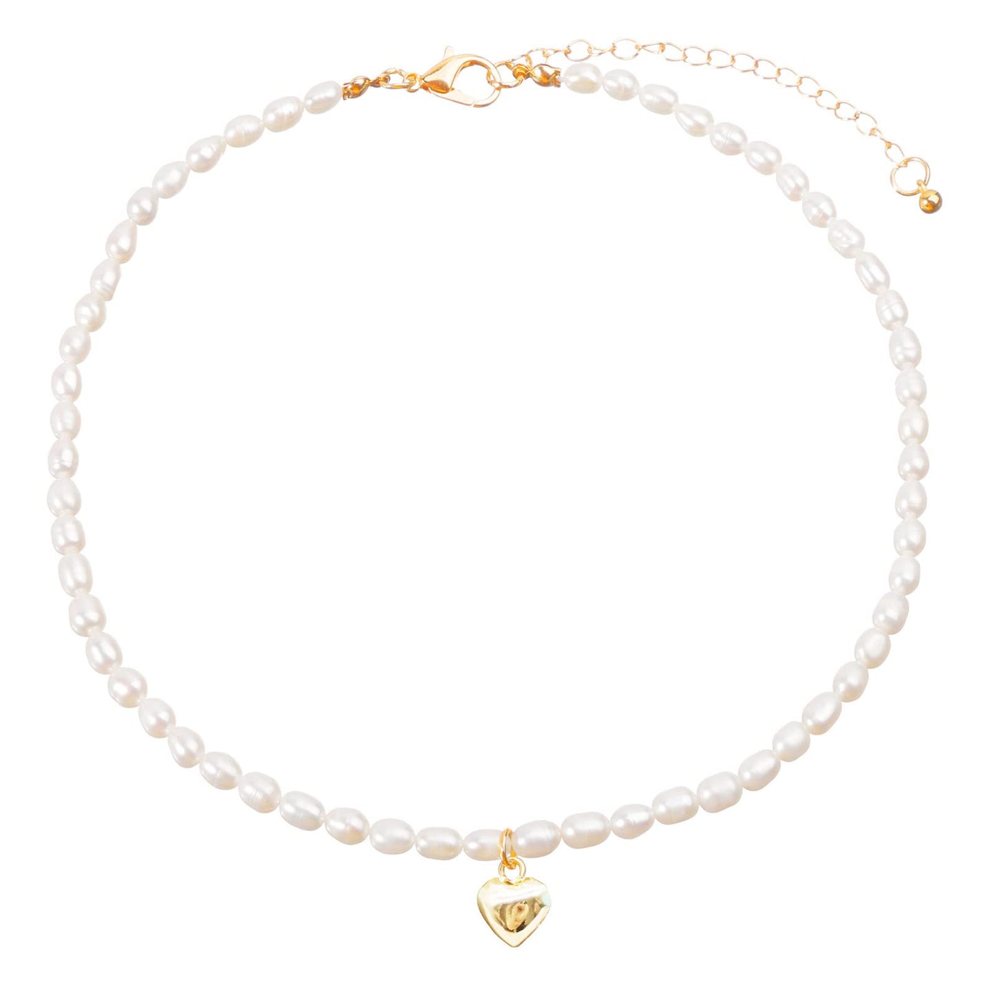 wgoud Natural Freshwater Pearl Choker Necklace for Women, Trendy 14K Gold Plated Handmade Pearl Necklaces Jewelry Gift (Necklace K)