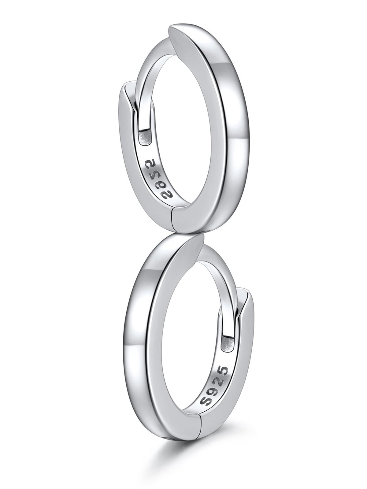 SILVERCUTE 925 Sterling Silver Huggie Hoop Earrings for Women,Hypoallergenic Small Silver Hoop Earring Cartilage Earring Lightweight Huggies Earrings for Women,8/10/12mm
