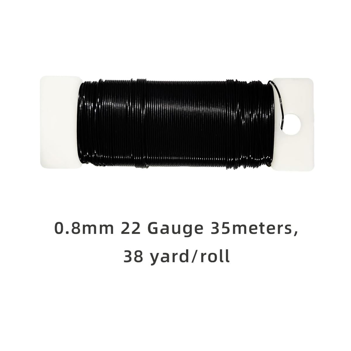 114 Yards 22-Gauge Black Floral Metal Wire: Flexible Paddle Wire for Flower Arrangements, Crafts, Christmas Wreaths, Trees & Garlands