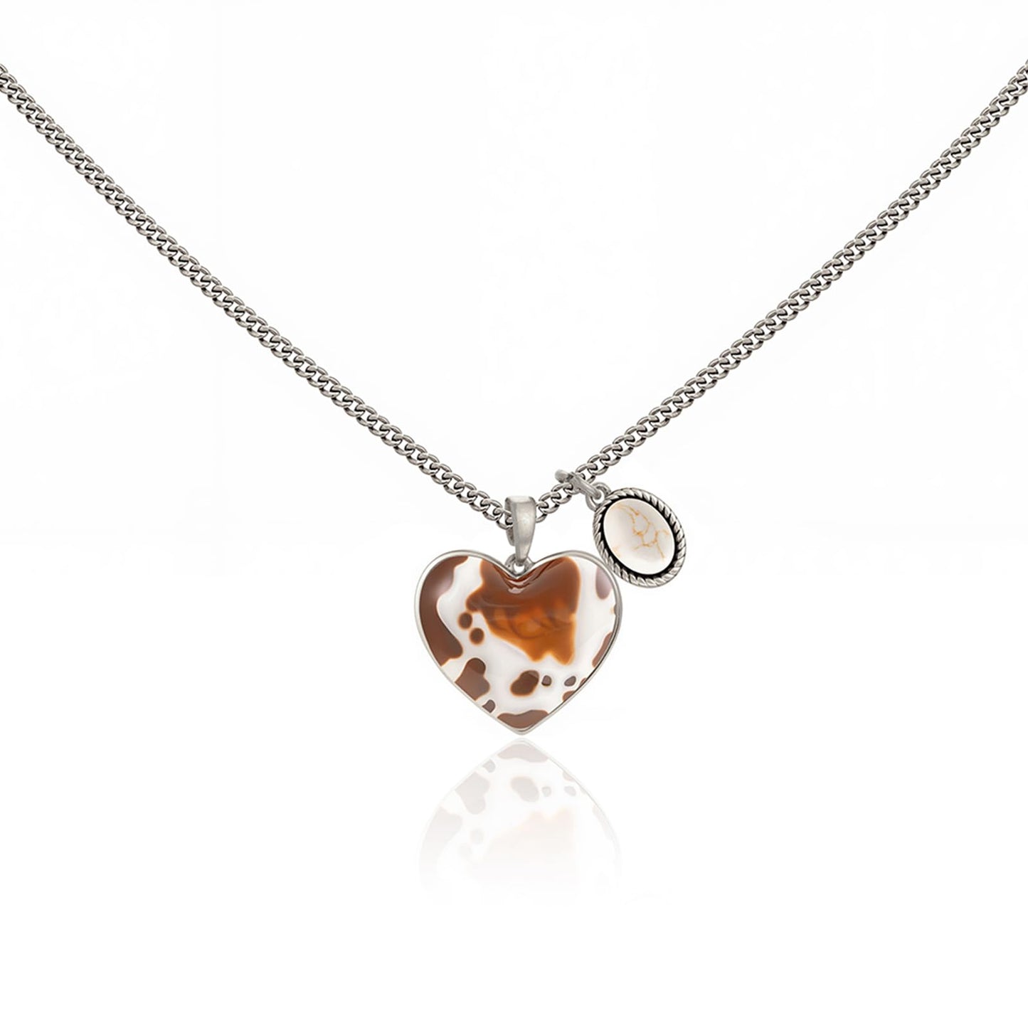 Montana West x Wrangler Western Pendant Necklace for Women 14k Gold Silver Heart Statement Turquoise Cowgirl Vintage Trendy Fashion Jewelry WNS-1129S-BG