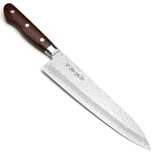 Yoshihiro VG10 16 Layer Hammered Damascus Gyuto Japanese Chefs Knife (7'' (180mm))