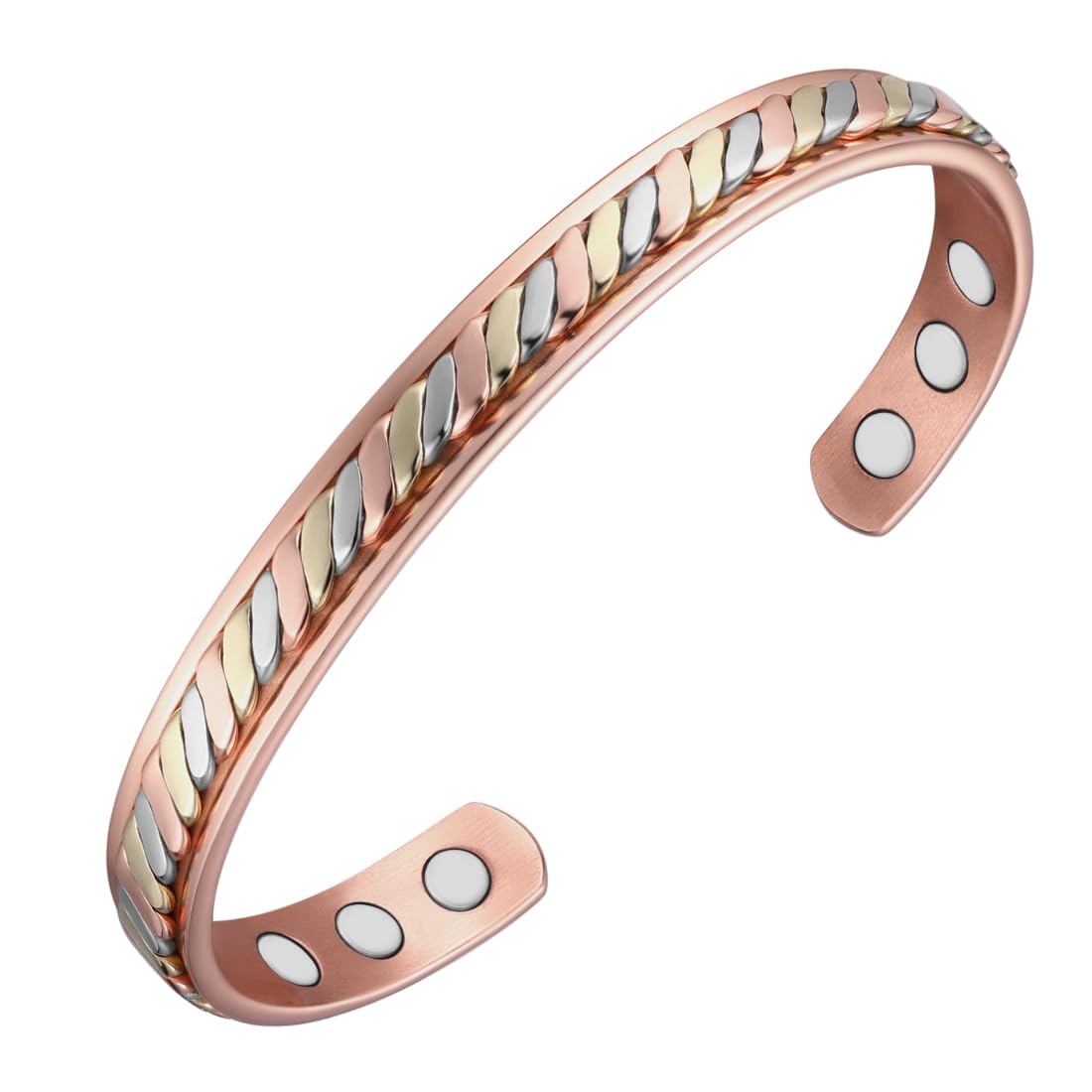 Vicmag Copper Magnetic Bracelet for Women Ultra Strength Magnets 99.9% Pure Copper Jewelry Gift (Braided Tricolour)