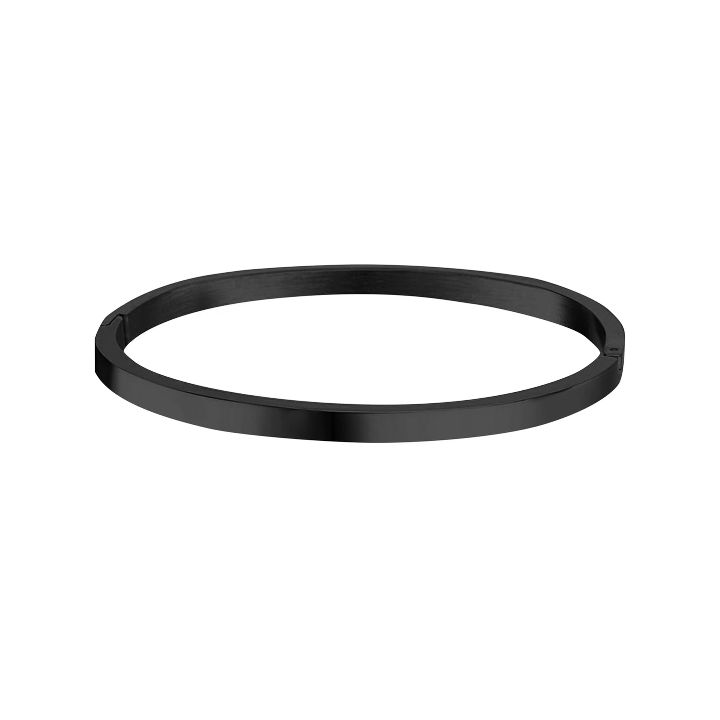 MARYLAX Black Bangle Bracelets for Women, Trendy Dainty Stainless Steel Oval Bangles Bracelet for Women, Stackable Friendship Bracelets Love Bangle Christmas Birthday Gifts