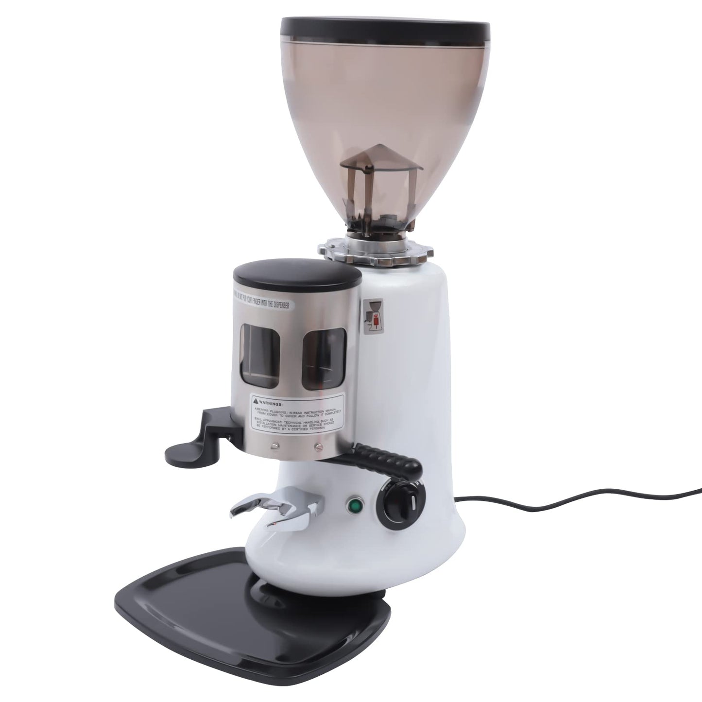 Commercial Coffee Grinder, 110V 350W Electric Coffee Grinder Semi-Auto Burr Mill Espresso Coffee Makers Grinding Tool with Grinding+Hopper for Homes, Coffee Shops, Offices, Restaurants