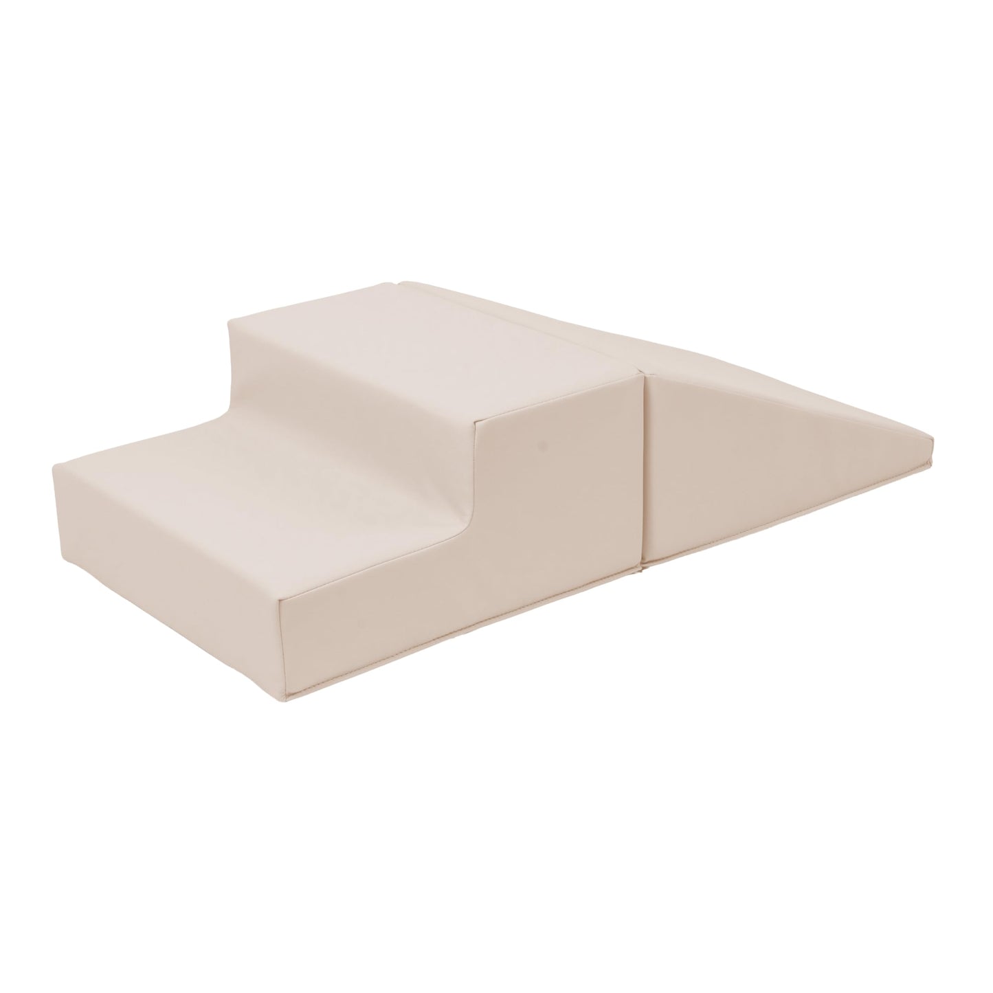 First Steps 2-Piece Playtime Step and Slide Climber Climbing Foam Block Set for Little Kids Indoor Toddler & Baby Soft Playset for Children to Climb and Crawl and Slide - Beige