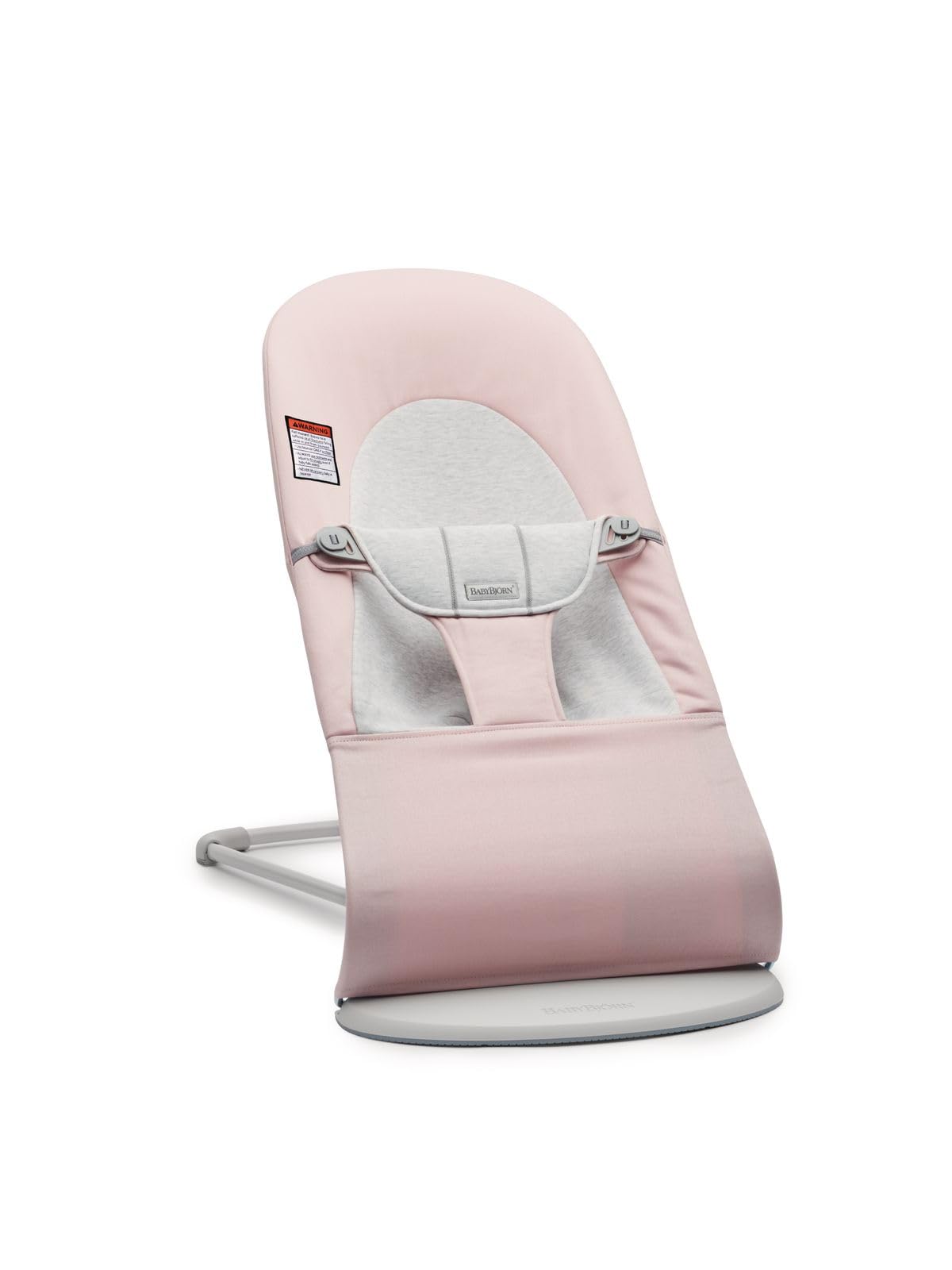 BabyBjörn Bouncer Balance Soft, Woven/Jersey, Light Pink/Grey | 2-in-1 Adjustable Baby Bouncer Seat and Toddler Chair, Newborn to Toddler (8-29 lbs), 4 Positions, Lightweight & Portable