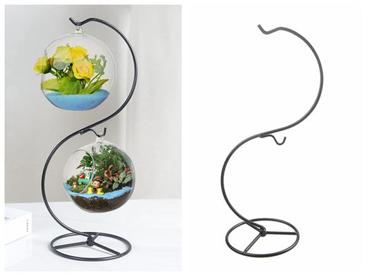 YY YEARCHY Ornament Display Stand Iron Pothook Stand for Hanging Globe Air Plant Terrarium, Witch Ball, Christmas Ornament and Home Wedding Decoration(13.4*4.9", 2PCS)