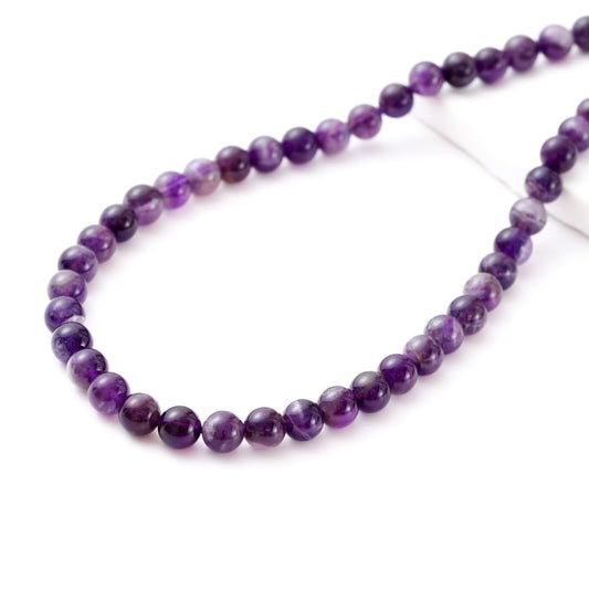 8mm 45pcs DIY Natural Amethyst Stone Beads Round Healing Crystal Gemstone Loose Beads for Jewelry Making Handmade Bracelet Necklace
