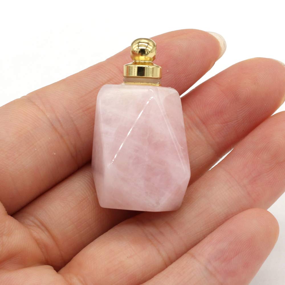 Zotoone Natural Stone Perfume Bottle Pendants Charms Essential Oil Bottle Stone Essential Oil Diffuser Necklace for Women Necklace Jewelry Gift（Random 3 Pieces）