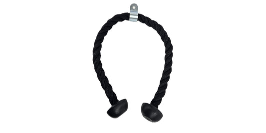 Grizzly Fitness Premium Nylon Tricep Rope Cable Attachment | Heavy-Duty Dual Ball Grip For Cable Machines | Solid Woven & Steel | For Ticeps, Face Pulls & Pulldowns | Black, Large 36"