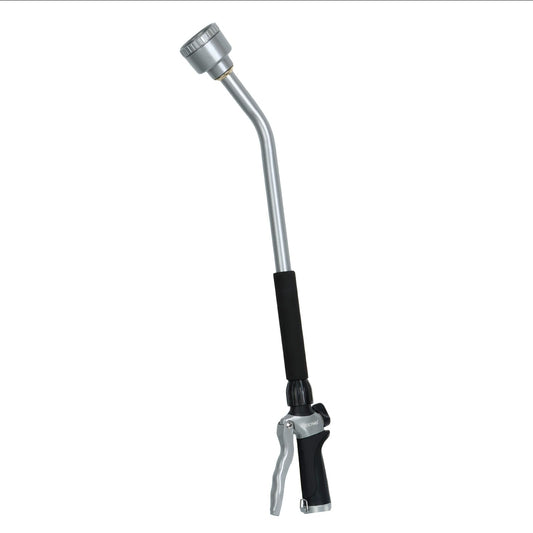 RESTMO Long Watering Wand, 24 Inches Gentle Soft Full Shower Sprayer Wand with Flow Control, Heavy Duty Metal Hose Wand for Hanging Baskets, Shrubs, Plants, Flowers, Garden and Lawn, Black