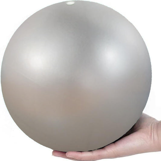 Minmex Small Exercise Ball Anti-Burst Non-Slip Stability 9 Inch，with Inflatable Straw Mini Pilates Balls Ideal for Yoga Exercise,Pilates Physical Therapy Stretching Core Fitness Silver