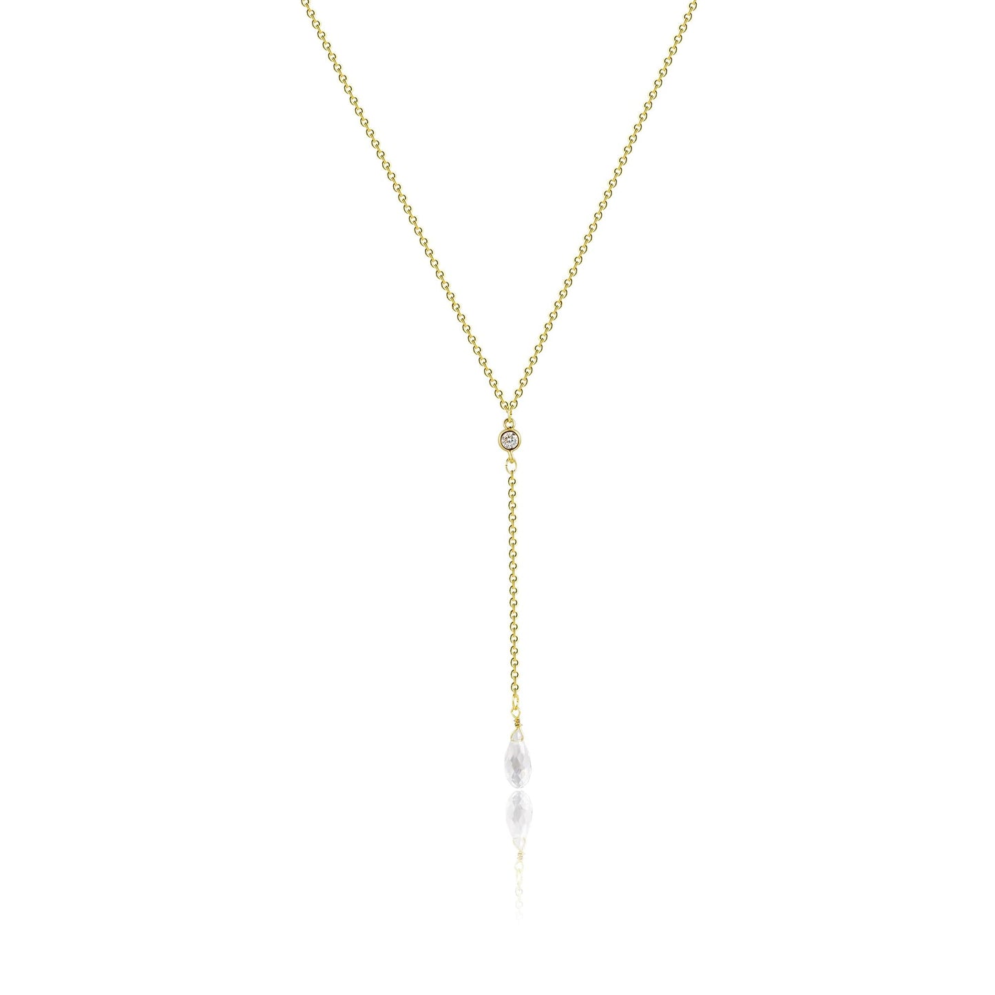 Pancert Gold Necklace for Women, Dainty Long Necklace 14k Gold Plated/Silver Y-Shaped Pendant Necklace Trendy Cz Beaded Chain Lip chain Drop Necklaces for Women Gift Jewelry