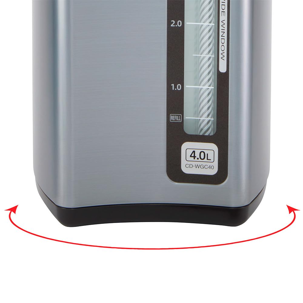 Zojirushi CD-WGC30TS Micom Water Boiler & Warmer 3.0 Liter, Silver Dark Brown, PFAS-free & BPA-free