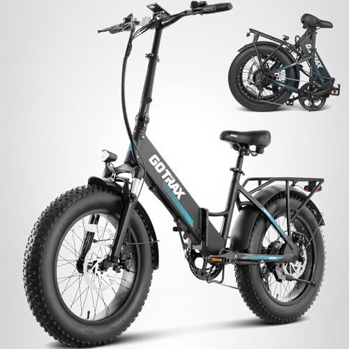 Gotrax R2 20" Folding Electric Bike with 55 Miles (Pedal-assist1) by 48V Battery, 20Mph Power by 500W, LCD Display and 5 Pedal-Assist Levels, 7-Speed & Front Shock Absorber for Off-Road Bicycle Black