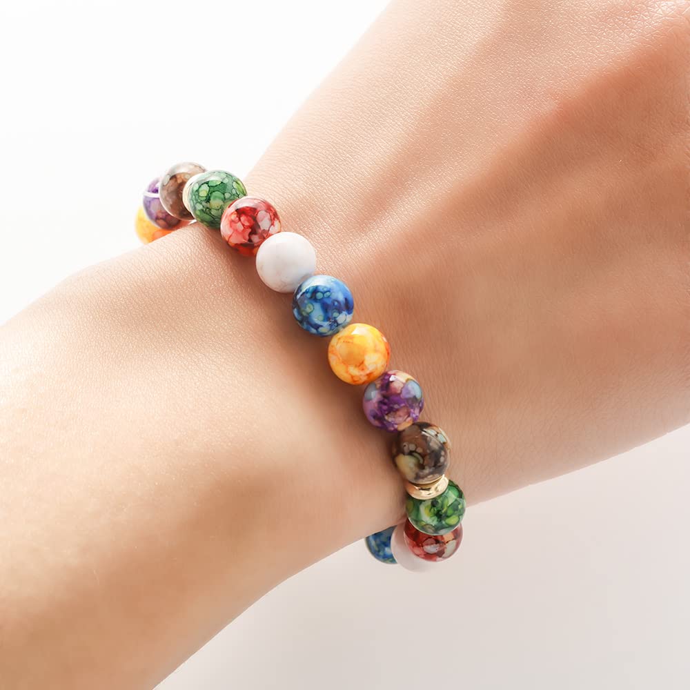 7 Chakra Reiki Healing Stone Bracelet Yoga Balance Energy Beads Volcanic Lose Weight Jewelry Bangle for Women Men