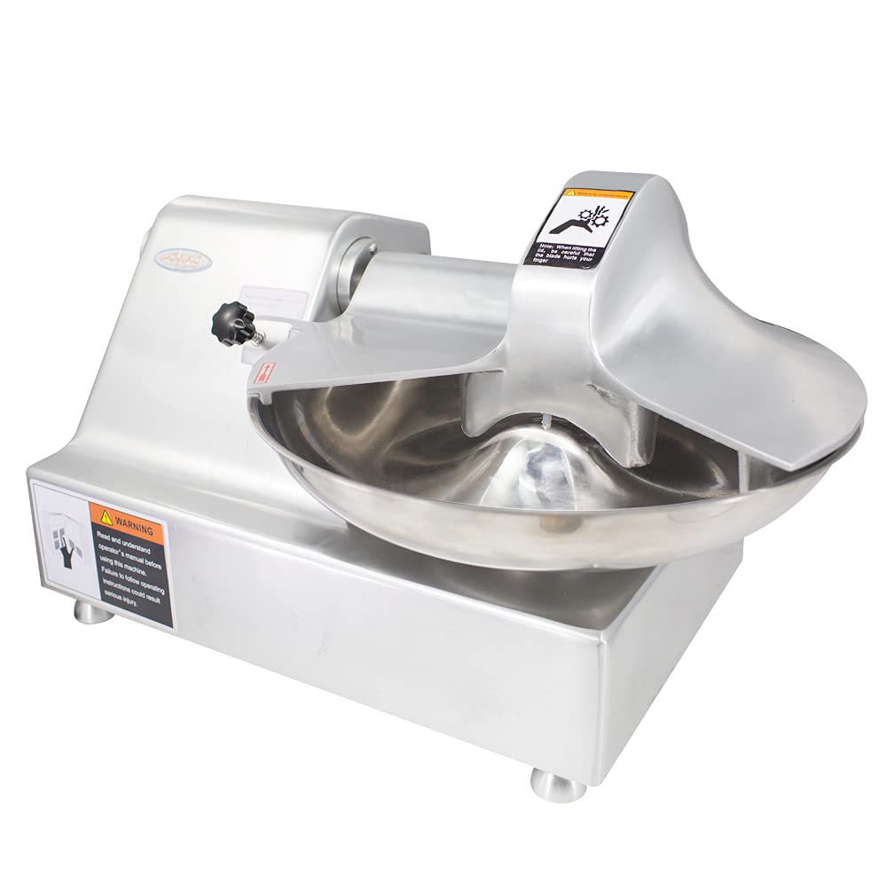 Hakka Commercial 10L Multifunction 18in Meat Bowl Cutter Mixer and Buffalo Chopper Food Processor Heavy Duty Meat Mixing Grindering Chopping Machine