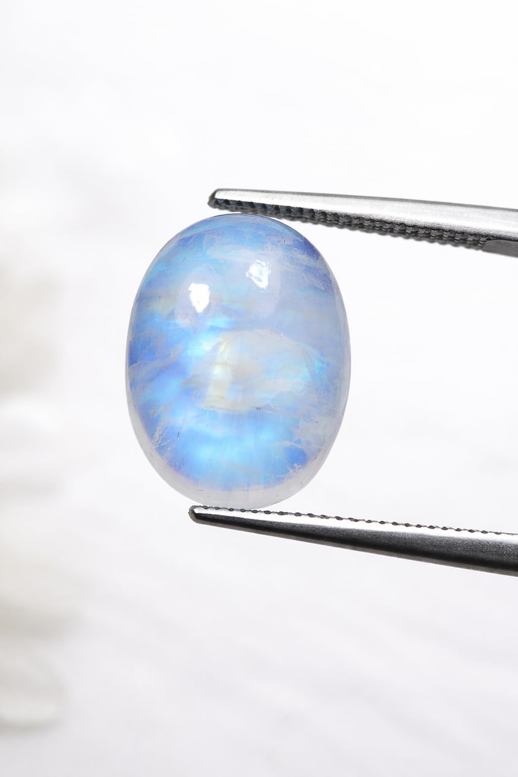 Myhealingworld Oval Shape Blue Fire Rainbow Moonstone AAA Quality Natural Calibrated 12x16mm Cabochon Loose Gemstone 2 pcs box.
