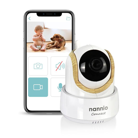 nannio Smart Baby Monitor Camera, Wi-Fi Remote Acess, HD Pan-Tilt-Zoom Smart Camera for Phone with 2-Way Audio, Clear Night Vision, Temp Sensor, No Monthly Fee (Compatible Connect Smart Baby Monitor)