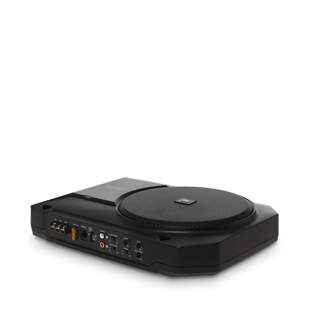 JBL BassPro SL 8-inch 125W RMS Powered Under-Seat Compact Subwoofer Enclosure System (250 watts RMS: 125 watts), Black