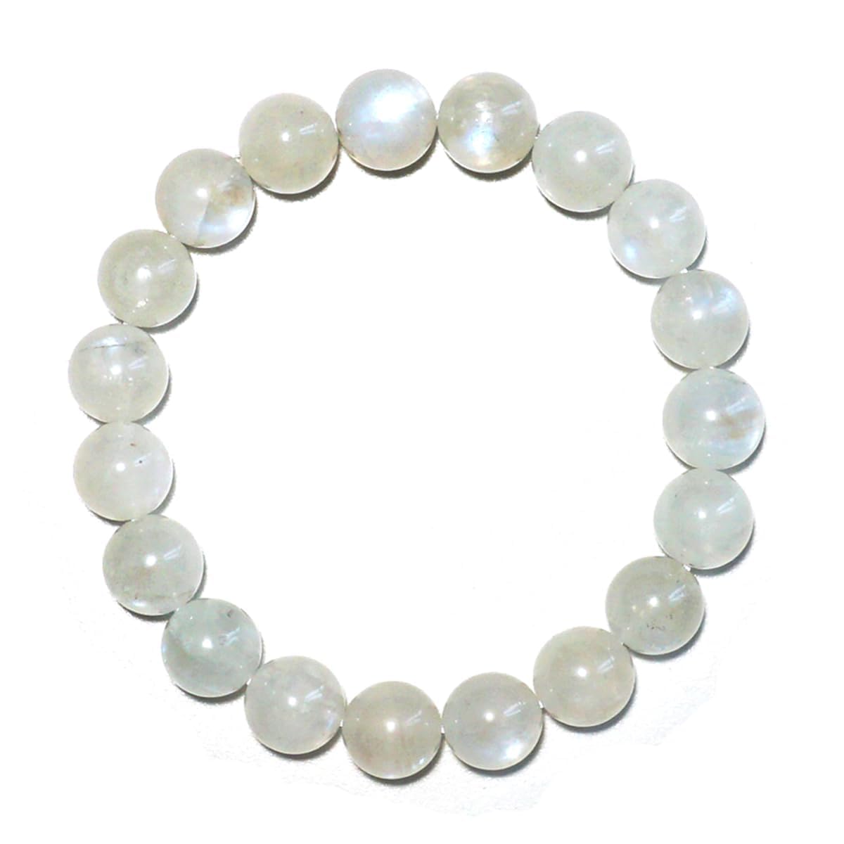 10MM Crown Chakra Moonstone Bracelet - Natural Gemstone for Love and Relationships | Adjustable 7.5-8" | Gift Box and Velvet Pouch Included | Men's and Women's Jewelry