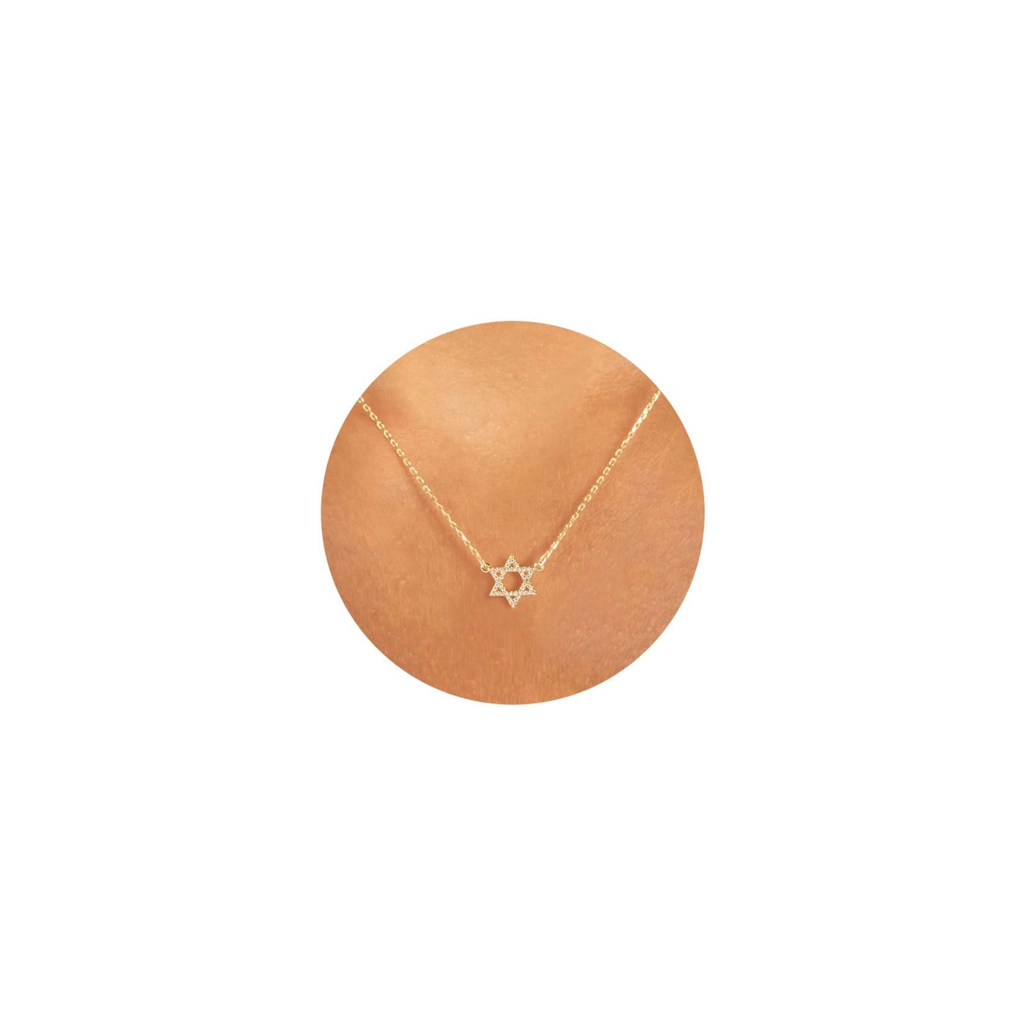 VRIUA Star of David Necklace for Women 14k Gold Plated Dainty Gold Star of David Cubic Zirconia Delicate Jewelry Everyday for Women