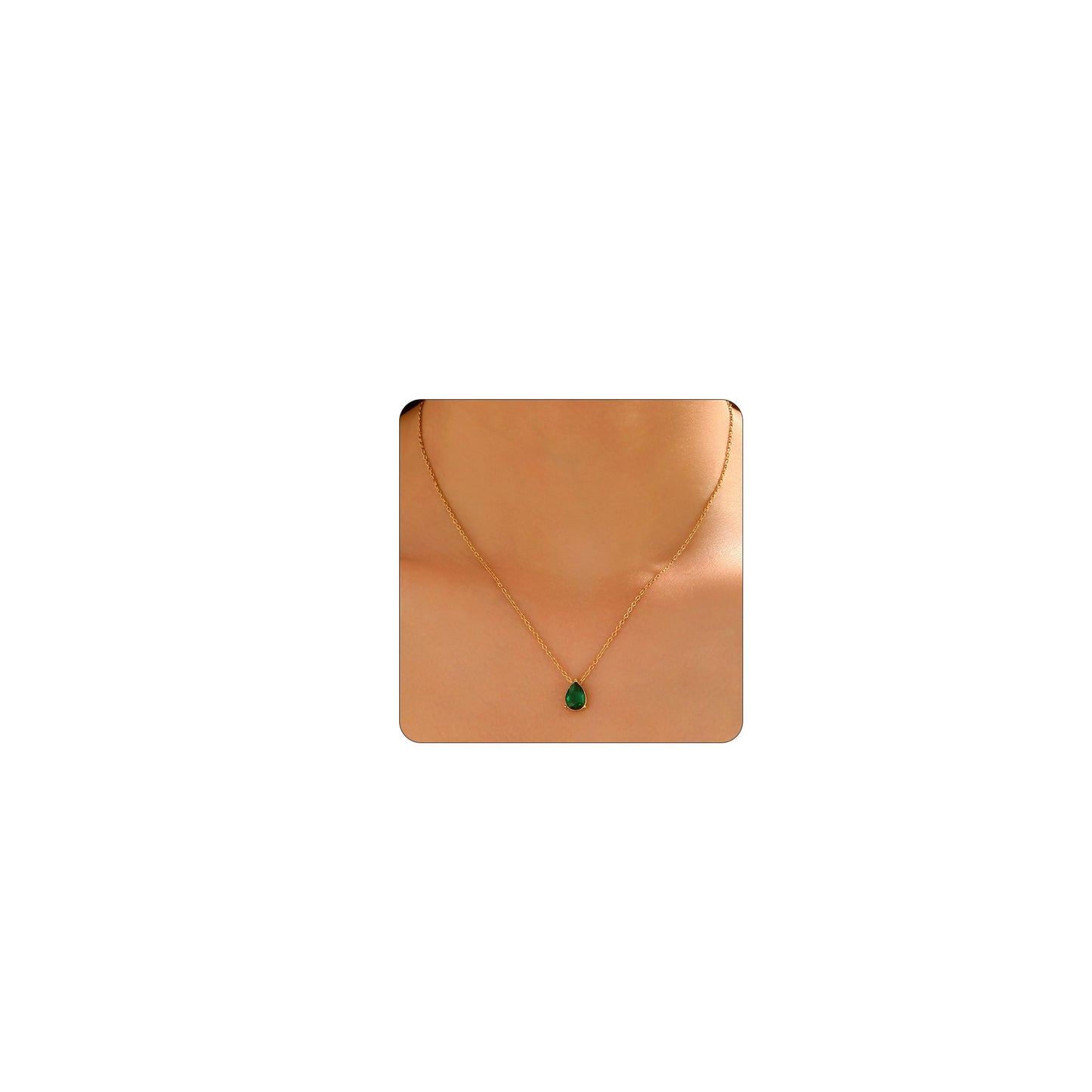 Jewigo Cubic Zirconia Necklaces for Women 18K Gold Plated Tear drop Necklace Dainty Layered CZ Lariat Diamond Necklace