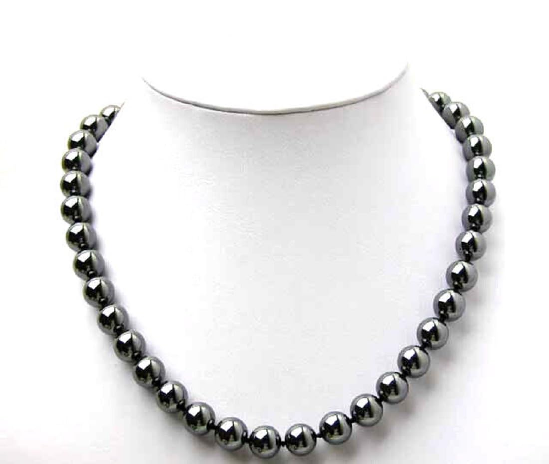 Drkao Magnetic Therapy Hematite Necklace, Hematite Magnet, Pain Relief, Support The Immune System, Magnet Necklace, Relieve Stress and Frustration, Health Gifts for Family Mom Presents