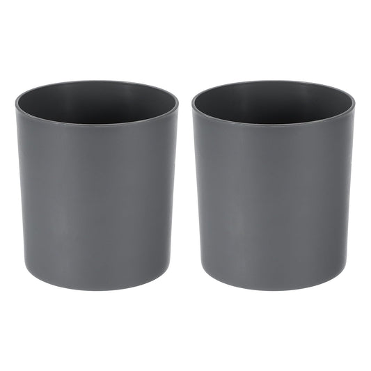 M METERXITY 2-Pack Plastic Plant Pots, 6 Inch Plastic Planters Round Flower Planter Containers Flower Pots for Indoor/Outdoor/Garden, Plant Holder [Gray]