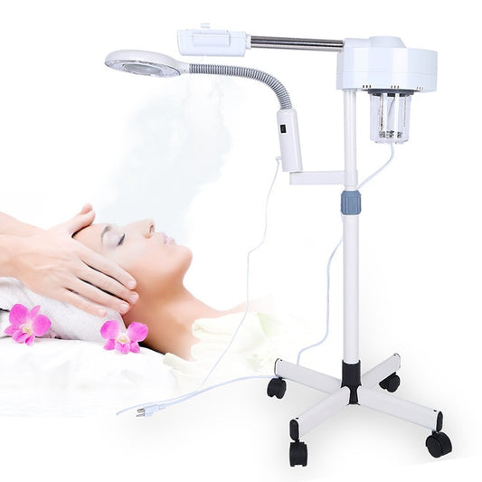 Magnifier Floor Light, 2 in 1 LED Cold Light Steamer with 5X Magnifying Lamp Machine for Home Salon Spa Ionic Skin Care