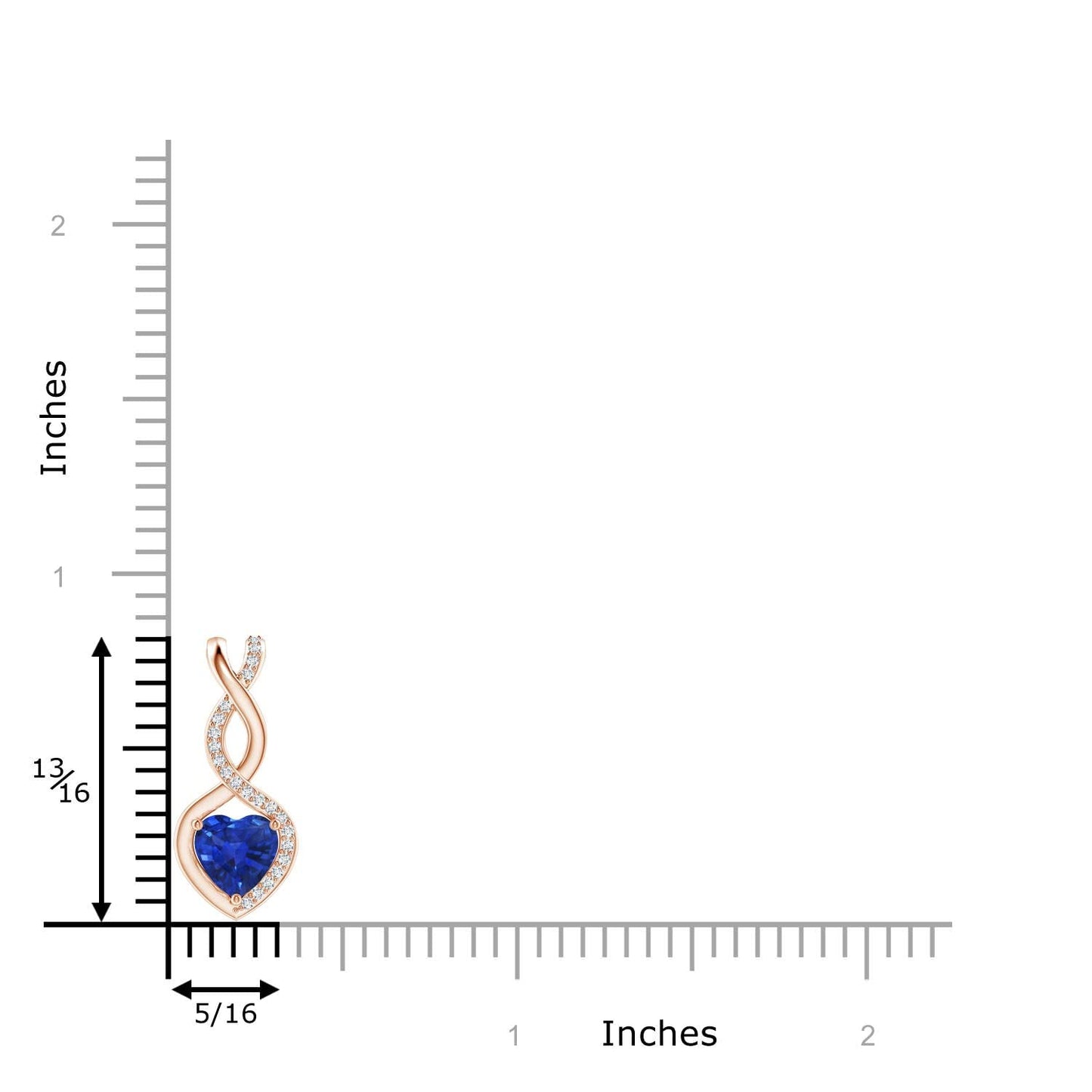 Angara Natural Blue Sapphire Pendant for Women | Heart-Shaped Blue Sapphire Infinity Pendant with Diamond Accents in Rose Gold | September Birthday, Anniversary, Gemstone Jewelry Gift | AAA | 4mm