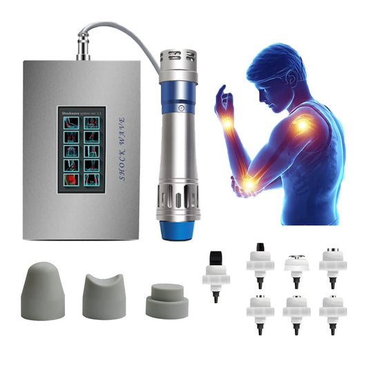 Shefmon Shockwave Therapy Machine Body Muscle Relaxation Massager Tool Shock Wave Pain Relief with 7 Heads