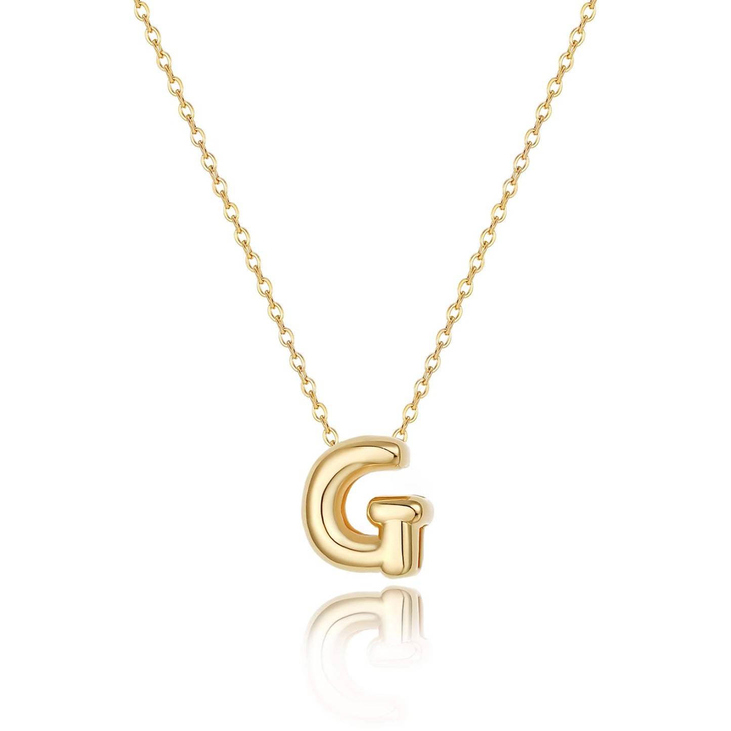 CUEZIY 14K Gold Plated Bubble Letter Necklace Initial Necklaces for Women Dainty Personalized Charm Pendant Name Necklace Cute Non Tarnish Fashion Accessories Teen Gift Trendy Stuff Jewelry Gifts