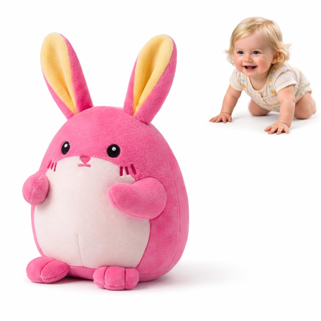 Crawling Pink Bunny Baby Toy with 48 Songs & Record, Interactive Musical Plush Toy for Babies 6-12 Months, Rechargeable Dancing Stuffed Animal, Sensory Toy for Toddlers 1-3, Cute Baby Gift for Girls