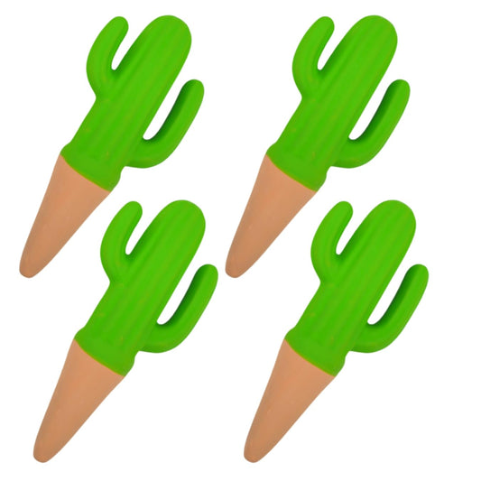4 pcs Terra Cotta Watering Spikes Auto Terracotta Self Watering Stakes for Indoor Outdoor Small Plants Planter Insert Plant Water olla Vacation Clay Device Waterer System