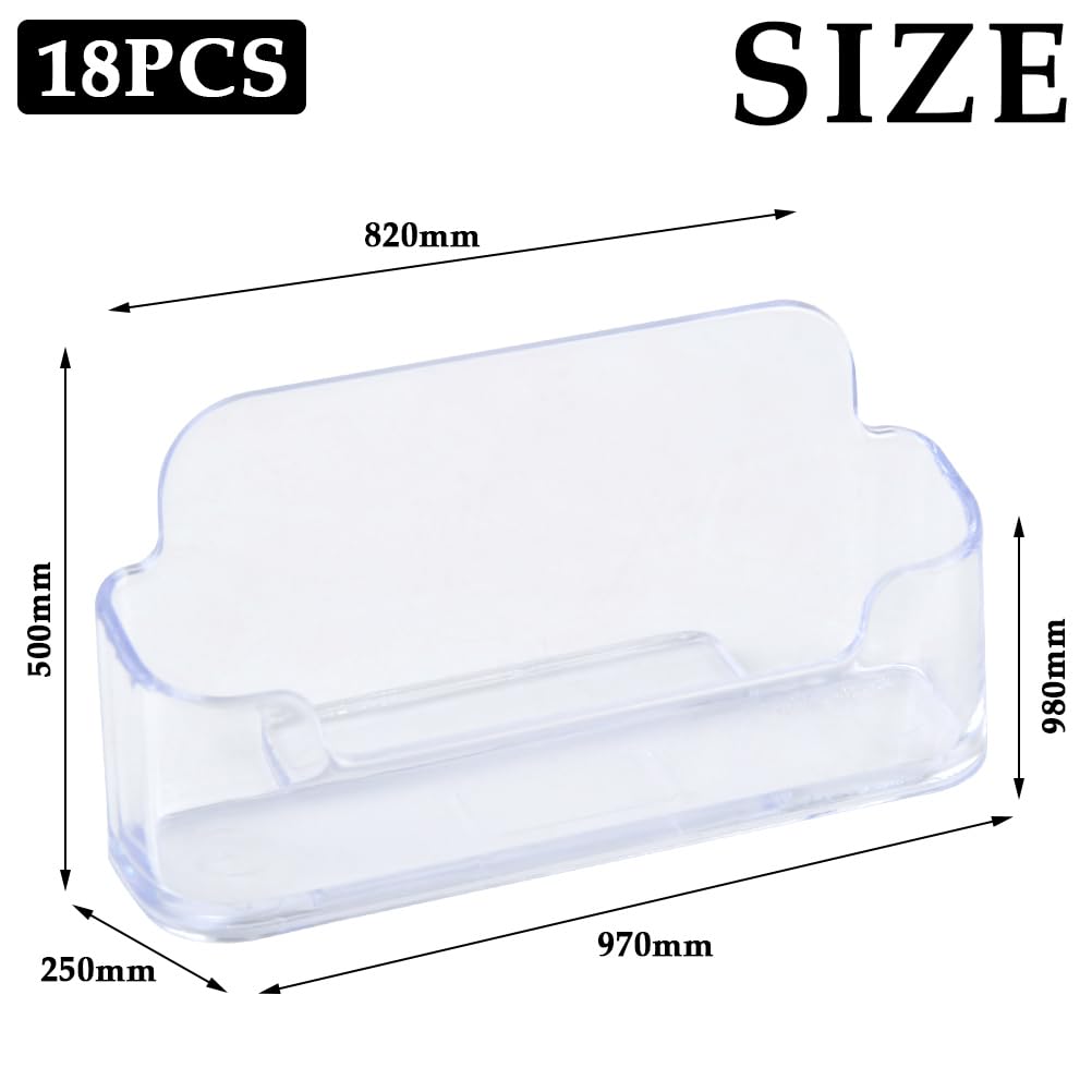 TIMESETL 18Pack Business Card Holder for Desk, Clear Acrylic Office Business Card Holder Display Plastic Business Card Stand Acrylic Desktop Business Card Holders for Exhibition, Home & Office