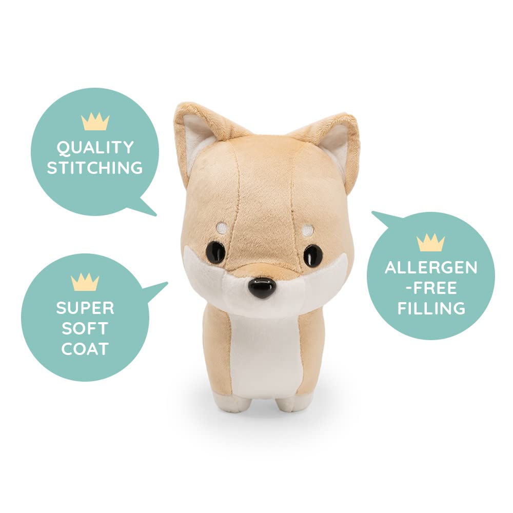 Bellzi Shiba Stuffed Animal - Soft Cute Stuffed Creamy White Dog Plush Toy - Plushies and Gifts for All Ages, Kids, Babies, Toddlers - Shibi