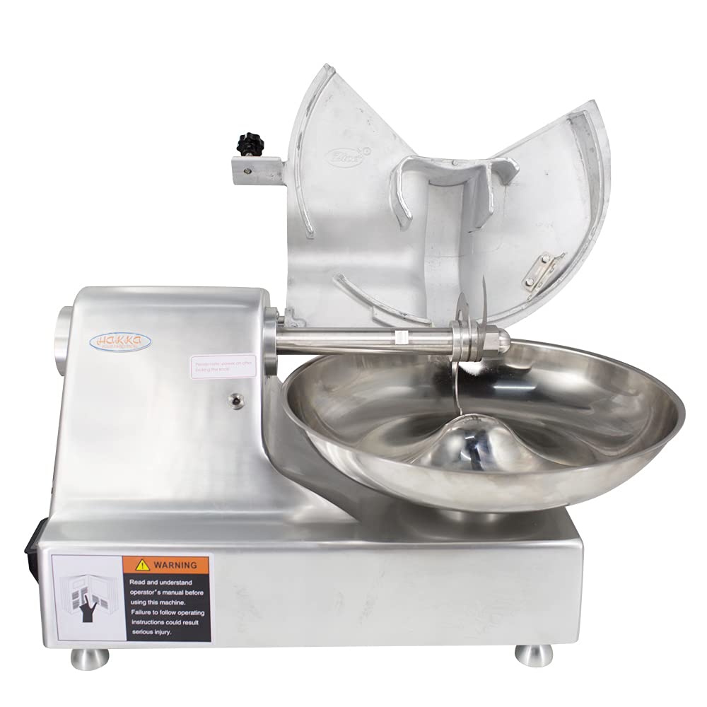 Hakka Commercial 10L Multifunction 18in Meat Bowl Cutter Mixer and Buffalo Chopper Food Processor Heavy Duty Meat Mixing Grindering Chopping Machine