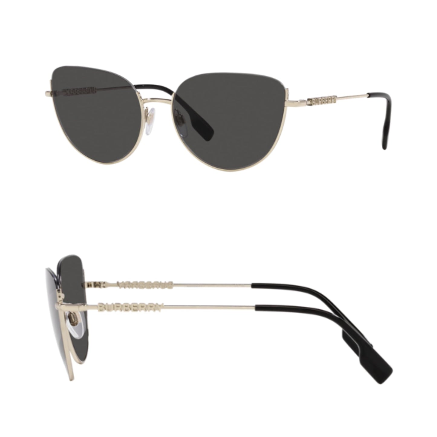 BURBERRY HARPER BE3144 Cat eye Shape Steel Sunglasses with Luxury Eyewear Kit