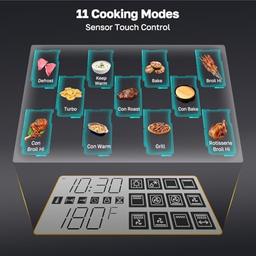 ThermoMate 24 Inch Electric Wall Oven, ETL Certified, 2.6 Cu.Ft. Convection Ovens with 12 Functions, 3D Heating, 3100W, Sensor Touch Control, Safety Lock, Stainless Steel
