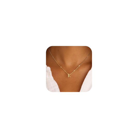 Initial Necklaces for Women Bubble Gold Silver Letter Necklace Dainty Personalized Charm Pendant Name Necklace Cute Non Tarnish Fashion Accessories Teen Gift Trendy Stuff Jewelry Gifts