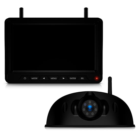 Fookoo HD 1080P 7" Wireless RV Backup Camera System for Furrion Pre-Wired RV Truck Camper, 7" IPS DVR Monitor & Rear View Camera, IR Night Vision IP69 Waterproof DIY Parking Lines - DW7Y5