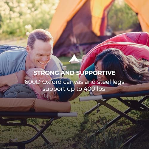 Teton Outfitter Camping Cot, Heavy-Duty Oversized Folding Cot for Adults, Comfortable Elevated Sleeping Bed, Easy Setup, Universal